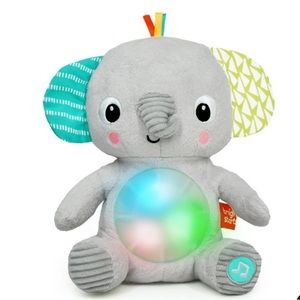 Bright starts hug-a-bye baby elephant stuffed animal and soft toy soother